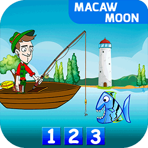 Fred Fisherman Math Macaw Moon